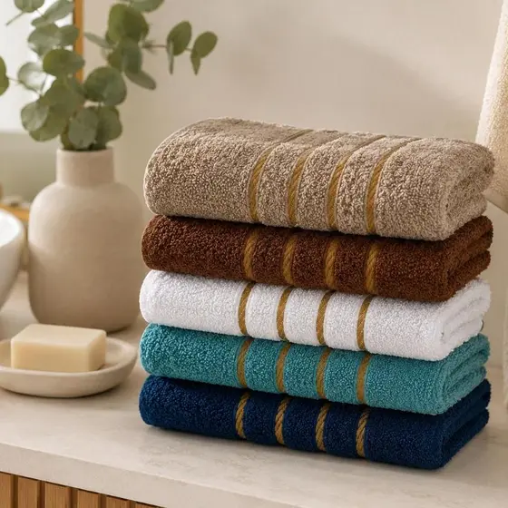Kit 5 Toalhas de Rosto 100% Algodão Macias Alta Absorção 45x70cm Cores Sortidas Dubai