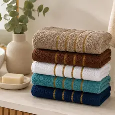 Kit 5 Toalhas de Rosto 100% Algodão Macias Alta Absorção 45x70cm Cores Sortidas Dubai