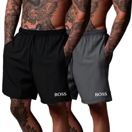 Shorts Tactel Estampado Kit 2 Masculino Secagem Rápida e Leve