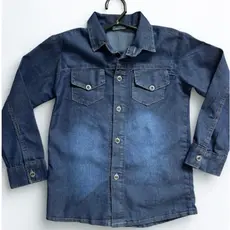 Camisa jeans manga longa infantil