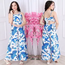 Macacão Longo Juvenil Menina Viscose Leve | Estampado com Laço nas Costas 10 ao 16