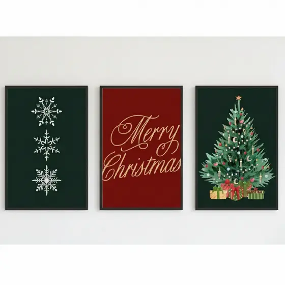 Quadros decorativos Natal festividades para decoração fim de ano (3 peças)