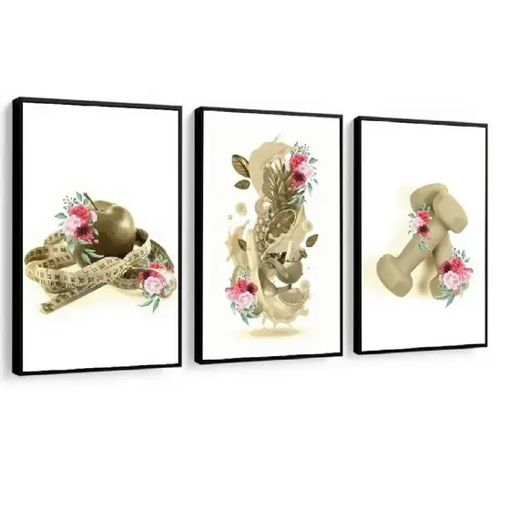 Quadros decorativos Nutricionista (3 peças)