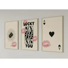 Quadro decorativo cartas Baralho Rainha de Copas decoração casa quarto sala interiores sala quarto 40x60