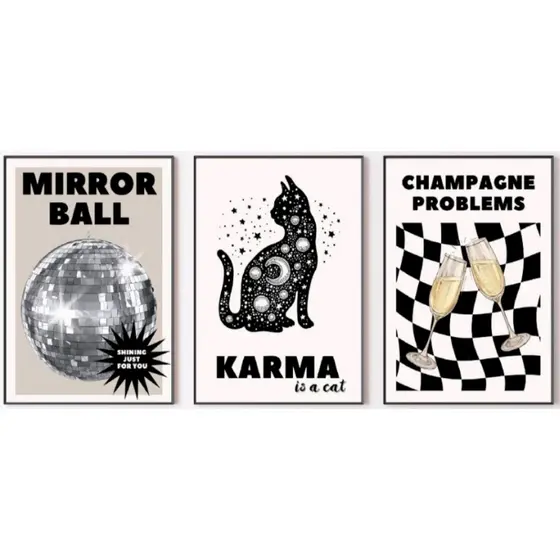 Quadros decorativos Taylor Swift (3 peças) 30x40