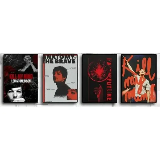 Quadros decorativos Louis Tomlinson 4 peças 40x60