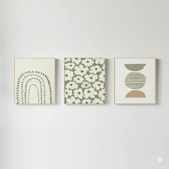 Quadro decorativo Frameless nórdico abstrato, arte da parede, imagens, vintage, casa (3 peças 30x40)