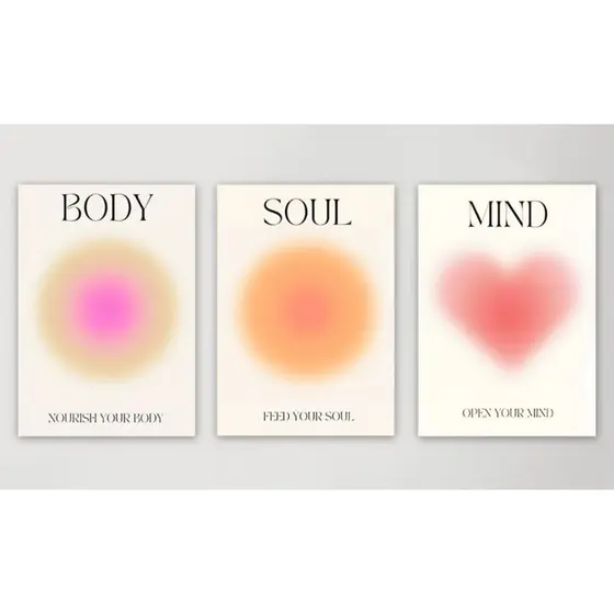 Quadro Decorativo Para Quarto e Sala Mind Body Soul 40x60