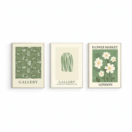 Quadros decorativos Matisse Bauhaus Wall Art Set, pinturas geométricas minimalistas (3 peças)