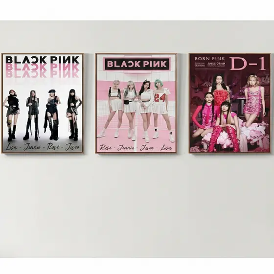 Quadros decorativos Kpop música feminino grupo Blackpink (3 peças)