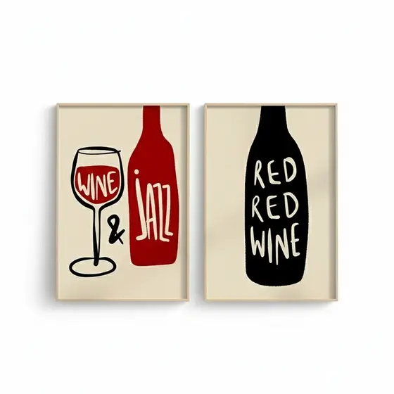 Quadro decorativo Vintage  tinto garrafa arte (2 peças 20x30)