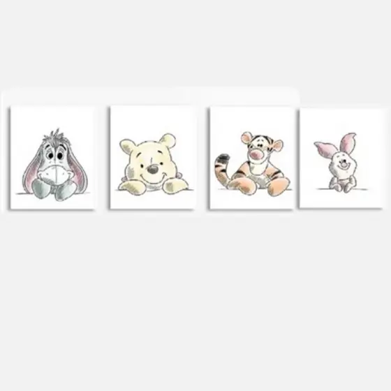 Quadros decorativos 30x40 Turma do Pooh (4 peças)