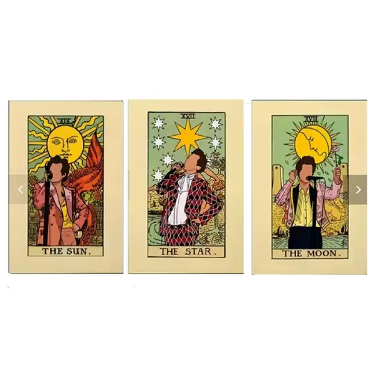Quadros decorativos Sun Tarot Retro Harry Styles (3 peças)