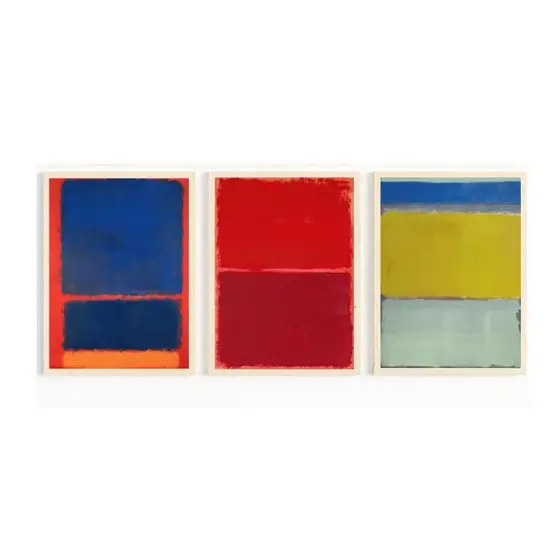 Quadros decorativos Mark Rothko Museu Exposição Moderna Arte Abstrata Pintura (3 peças)