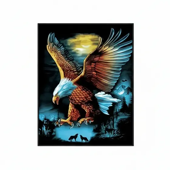 Quadro decorativo Águia cores verde (1 peça 90x60)