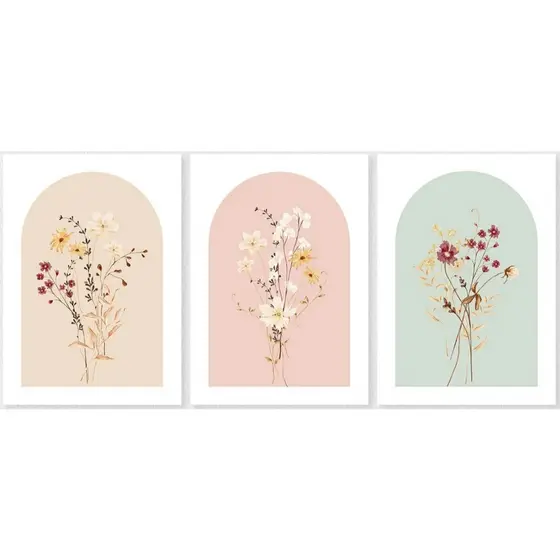 Quadro decorativo Simples Moderna Aquarela Flor 40x60