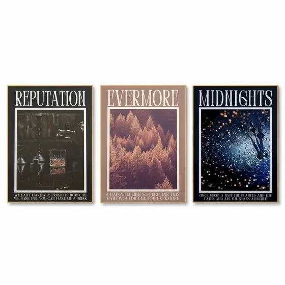Quadro decorativo Taylor-Swift Álbum Letras Posters 40x60