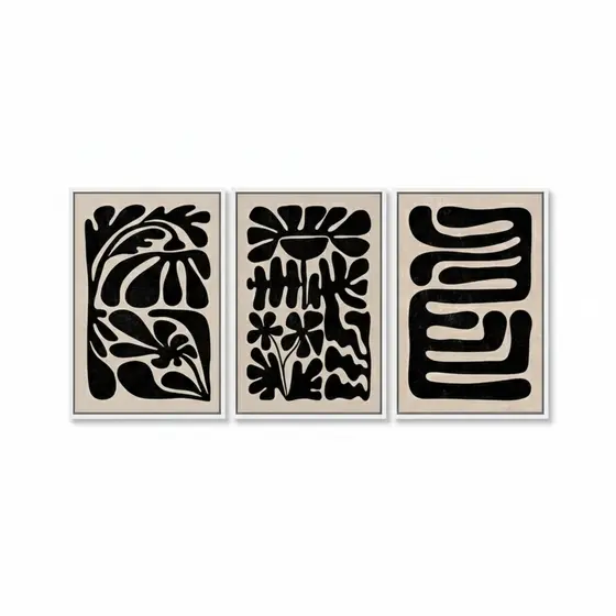 Quadro decorativo Abstrato Floral Botânico 40x60 cada quadro