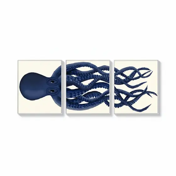 Quadro decorativo mosaico Polvo azul (3 peças)