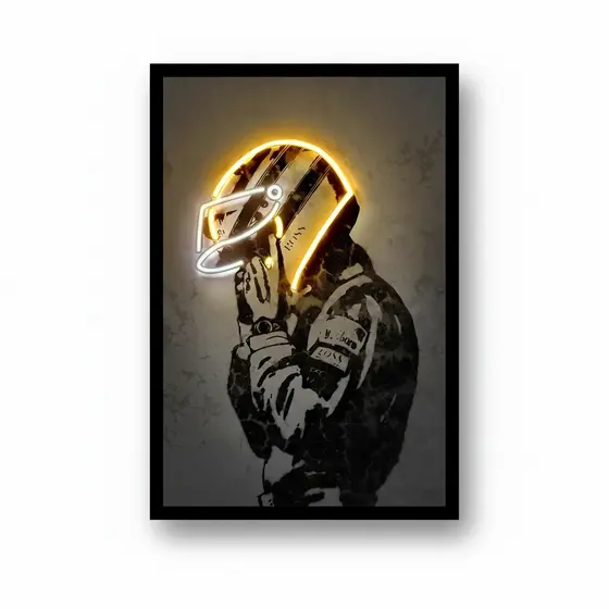 Quadro decorativo Ayrton senna neon racing 60x90