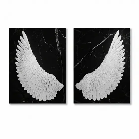 Quadro decorativo asas de anjo branca 40x60