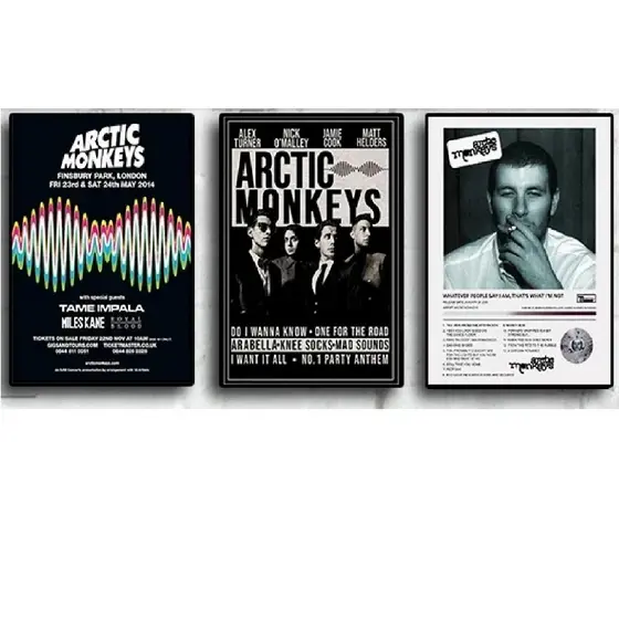 Quadros decorativos Music, Arctic Monkeys Cartaz, Rapper Estético (3 peças)