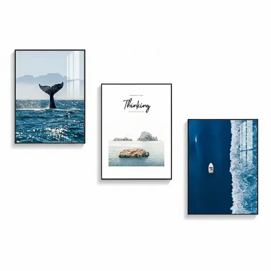 Quadros decorativos vibe Mar (3 peças)