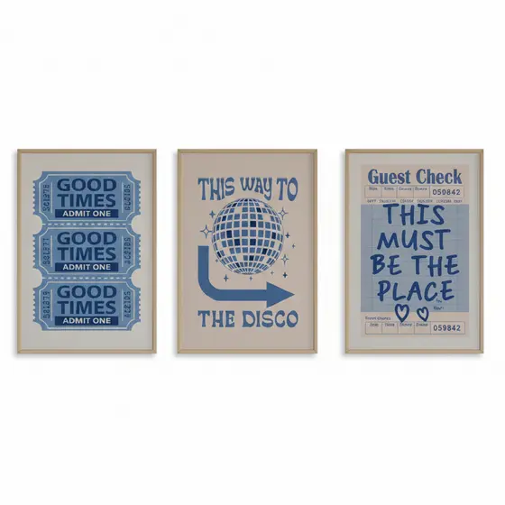 Quadros decorativos Retrô Trendy Wall Art Guest Print (3 peças)