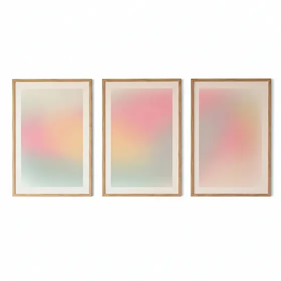 Quadro decorativo Pastel gradiente aura (3 peças 40x60)