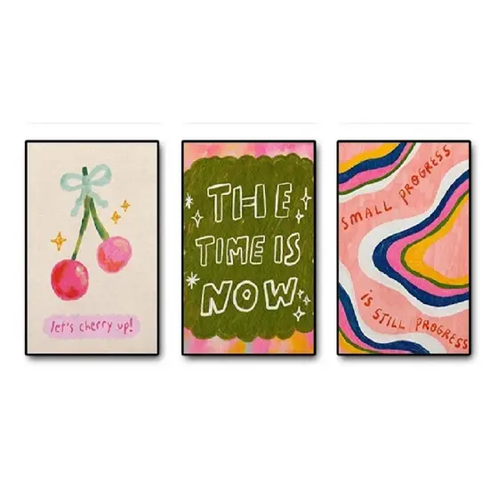 Quadros decorativos Citações Motivacionais Art Painting, Fazendo o Meu Melhor Poster (3 peças)