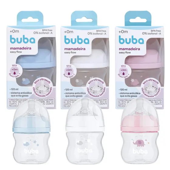 Mamadeira 120ml Anticolica Bico Silicone Macio Bebê Recem Nascido Buba Mamadeira