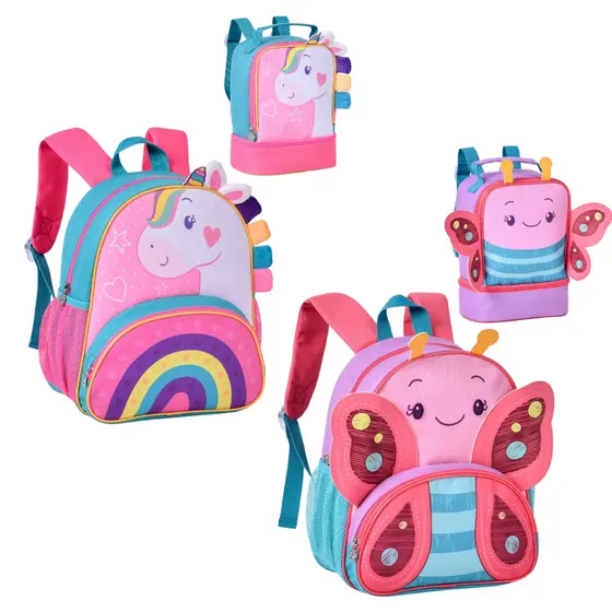 Mochila Infantil Escolar Creche Menina Bichinhos Bolsa Infantil Mochila de Bebê