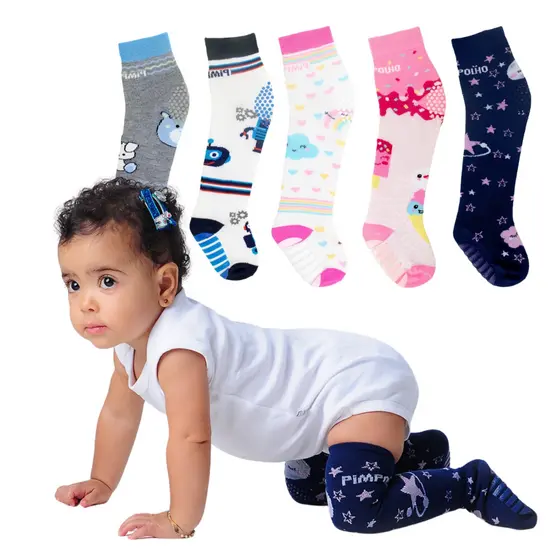 Meia Joelheira para Bebê Proteção Bebe Engatinhar Joelheira Infantil Meia Bebê Inverno