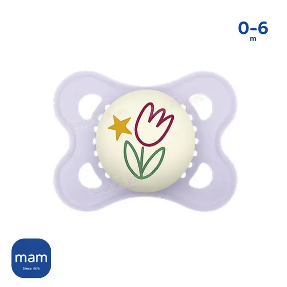 Chupeta MAM Silicone Night Brilha Escuro 0-6 Meses Bico Bebê Menina