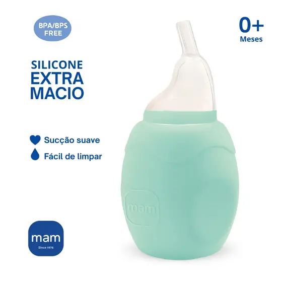 Aspirador Nasal Bebê MAM Original Silicone Macio BPA Free Recém Nascido Infantil Fácil de Limpar