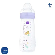 Mamadeira Mam Easy Active Fashion Bottle Menina Bebê 330ml 4m+ Bico Silicone Fluxo Rápido