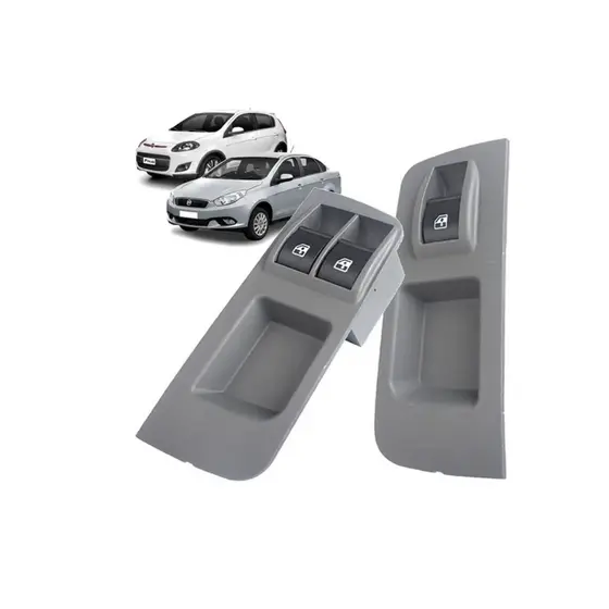 Par Botão Vidro Elétrico Interruptor Fiat Palio Grand Siena 12/15 Duplo e Simples Motorista e Passageiro-FA0102/FA0101