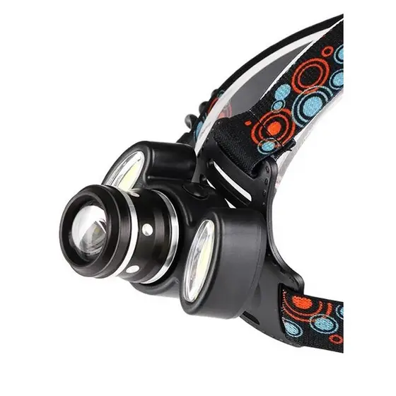 Lanterna de Cabeça Profissional Potente Equipada com LED T6 Recarregável Com Zoom Trilha Ciclismo