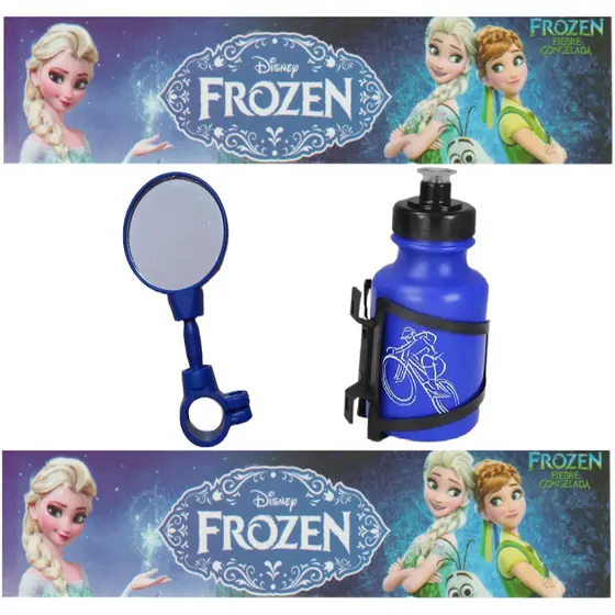 Conjunto Adesivos P/ Bike Feminina Infantil Frozen Azul Relógio Garrafa Espelho