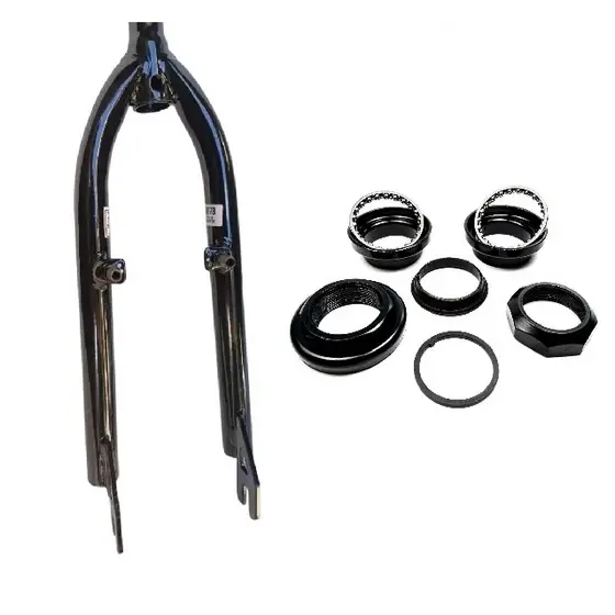 Garfo Aro 20 Cross Jogo de Direção Bike BMX Rosca 21.1mm P/ V-Brake Bicicleta Manobra Grau Rígido RL