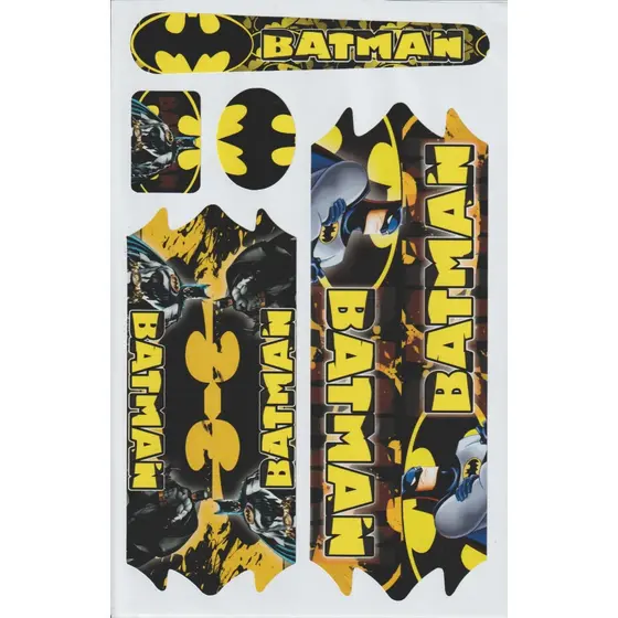 Adesivos Bike Infantil Cartela Em Vinil BATMAN Desenho Bicicleta Aro 14/16/20