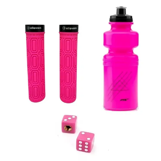 Manopla Garrafa e Tampa de Válvula Rosa Para Bike Feminina Bicicleta Infantil à Adulto Mtb Speed Fit