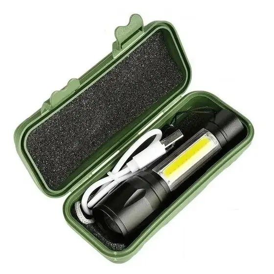Mini Lanterna Led Policia Tática Recarregável Usb Para Trilha, Caminhada, Pedal Mtb