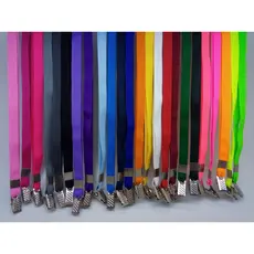Cordão para Crachá 12mm | Liso | C/ Clips Jacaré Fixo | 1cor | 100 unidades