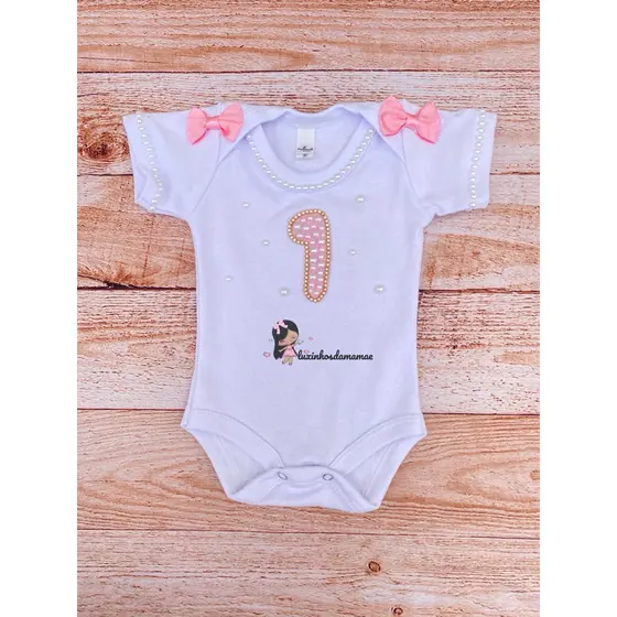 Body Bebê Temático Mesversario Luxo