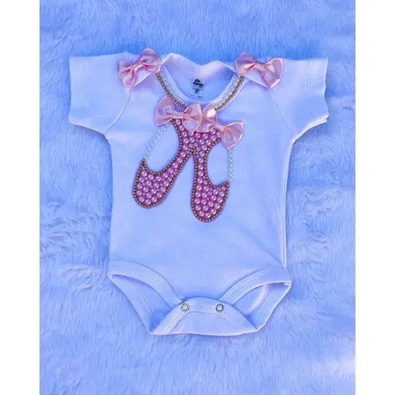 Body mesversario Bailarina Roupa Bebê Personalizado Bailarina Luxo