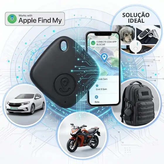 Rastreador Localizador  AirTag MFI à Prova d'água IP67 Compatível app Buscar Smart Tag