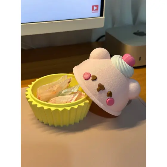 Porta Doces Cupcake Urso Escritório Fofo