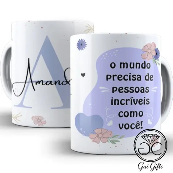 Caneca Xícara Personalizada Com Seu Nome – Presente Criativo Porcelana 325ml