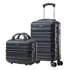 Kit Mala de Bordo 10kg com Frasqueira Mala ABS Rígido Rodinhas 360 Bagagem de Mão Avião